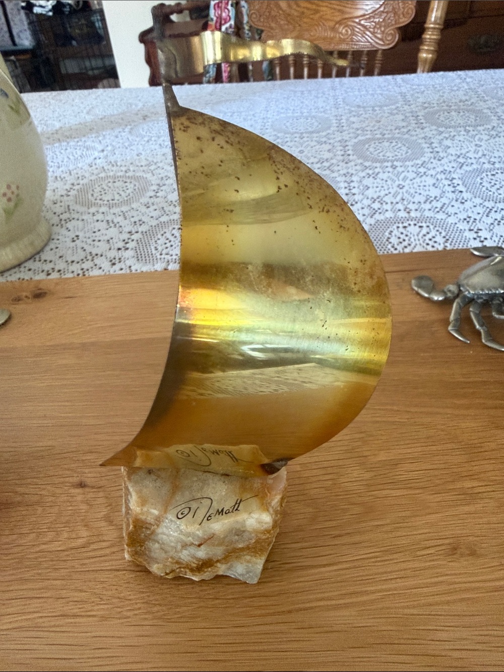 Vintage Brass DeMott Sailboat